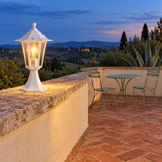 Eglo laterna 5 lampioncino da giardino 38,5cm ip44 classico a lanterna bianco