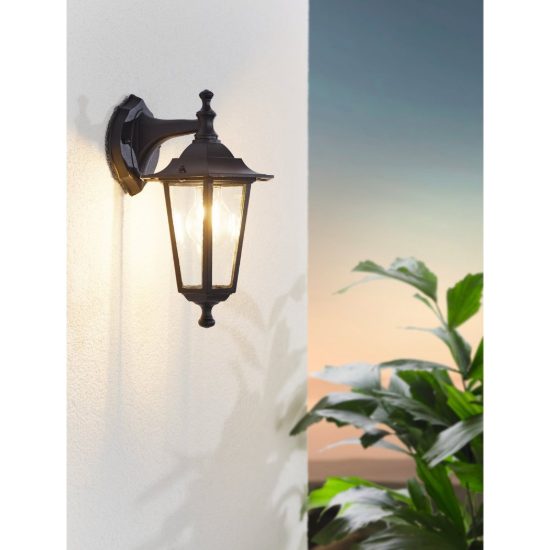 Eglo laterna 4 applique da esterno 16,5cm ip44 classica a lanterna verso il basso nera