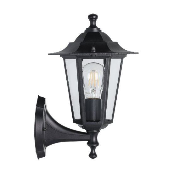 Eglo laterna 4 applique da esterno 16,5cm ip44 classica a lanterna verso l'alto nera