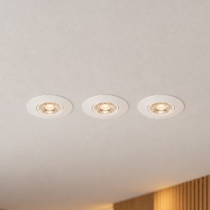 Eglo gedrez set 3 faretti da incasso per cartongesso led 3x4,9w cct 2700k 6500k foro 6,8cm bianco