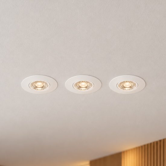 Eglo gedrez set 3 faretti da incasso per cartongesso led 3x4,9w cct 2700k 6500k foro 6,8cm bianco