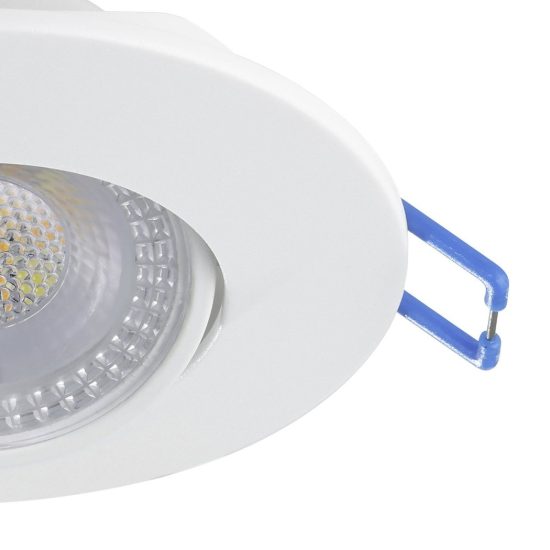 Eglo gedrez set 5 faretti da incasso per cartongesso led 5x4,9w cct 2700k 6500k foro 6,8cm bianco