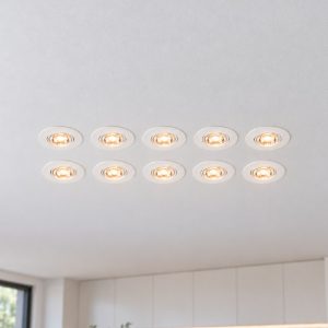 Eglo gedrez set 10 faretti da incasso per cartongesso led 10x4,9w cct 2700k 6500k foro 6,8cm bianco