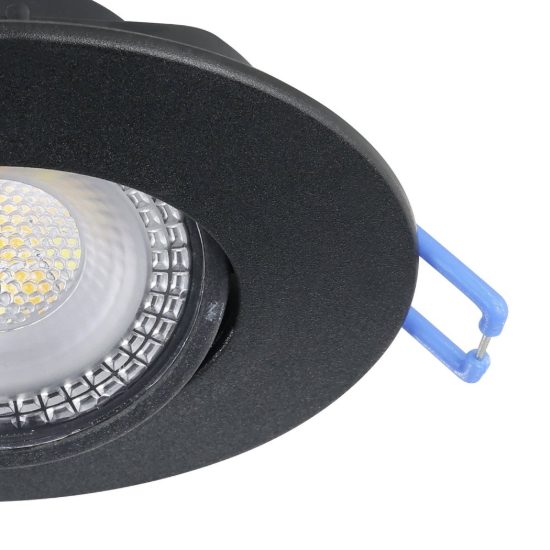 Eglo gedrez set 5 faretti da incasso per cartongesso led 5x4,9w cct 2700k 6500k foro 6,8cm nero