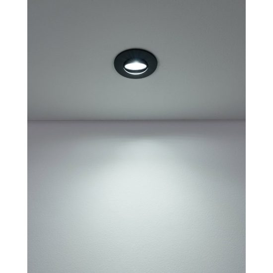 Eglo gedrez set 7 faretti da incasso per cartongesso led 7x4,9w cct 2700k 6500k foro 6,8cm nero