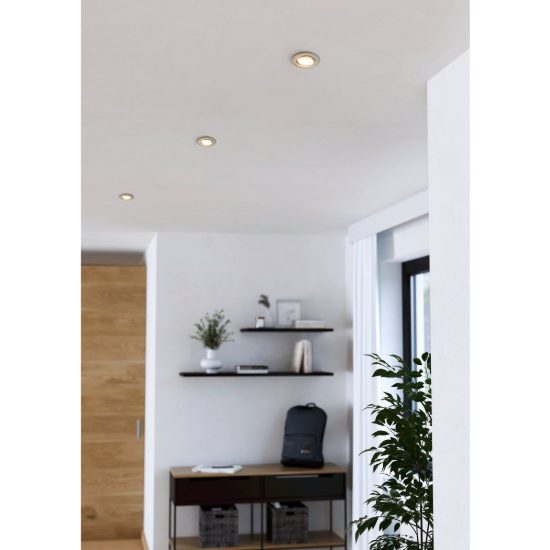 Eglo gedrez set 3 faretti da incasso per cartongesso led 3x4,9w cct 2700k 6500k foro 6,8cm nichel opaco