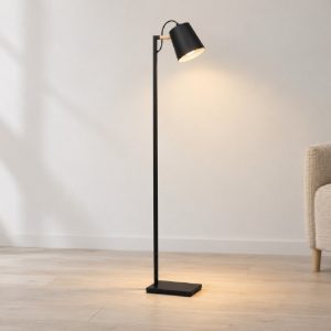 Eglo lacey piantana e27 159,5cm per soggiorno moderna nera e marrone