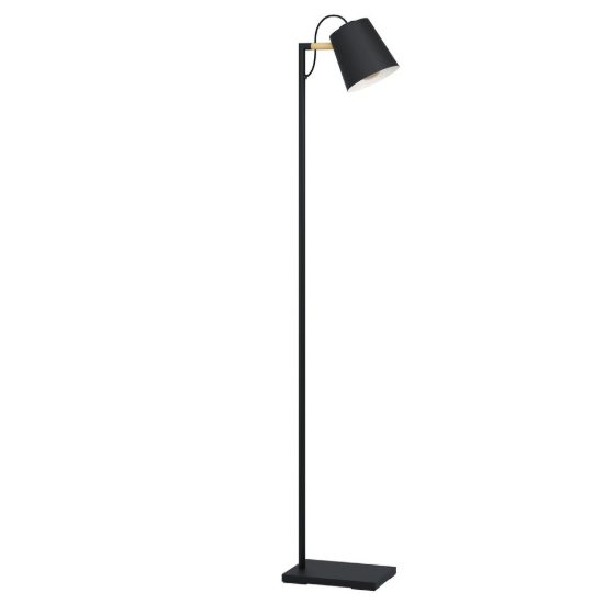 Eglo lacey piantana e27 159,5cm per soggiorno moderna nera e marrone