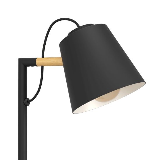 Eglo lacey piantana e27 159,5cm per soggiorno moderna nera e marrone