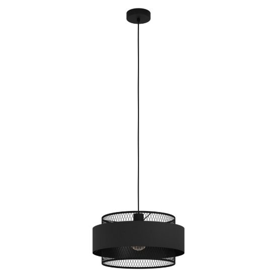 Eglo bazely lampadario a sospensione 40cm per ingresso moderno nero