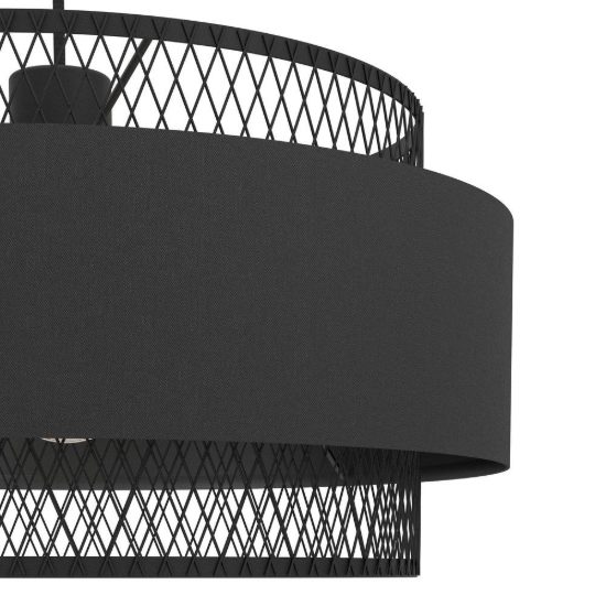 Eglo bazely lampadario a sospensione 40cm per ingresso moderno nero