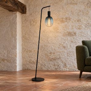 Eglo cranley piantana e27 170cm per soggiorno industriale nera