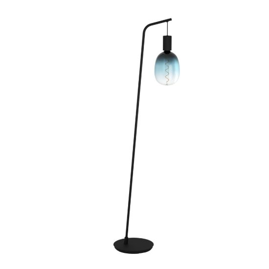 Eglo cranley piantana e27 170cm per soggiorno industriale nera
