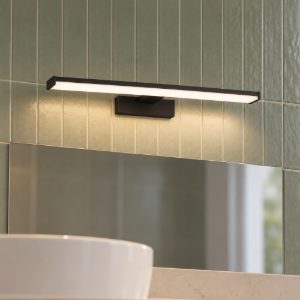 Eglo galenzana e applique per specchio bagno led 7,4w 4000k 40cm ip44 moderna lineare nera