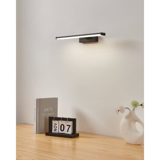 Eglo galenzana e applique per specchio bagno led 7,4w 4000k 40cm ip44 moderna lineare nera