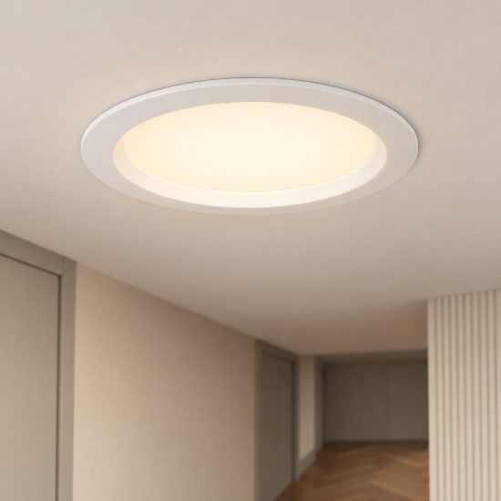 Eglo idun e faretto da incasso per cartongesso led 12w 3000k foro 15-16cm bianco