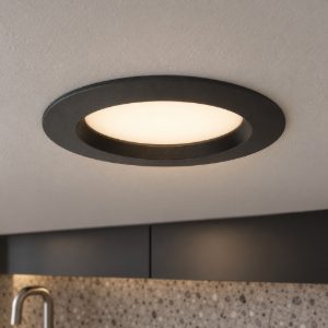 Eglo idun e faretto da incasso per cartongesso led 7w 3000k foro 10-11cm nero