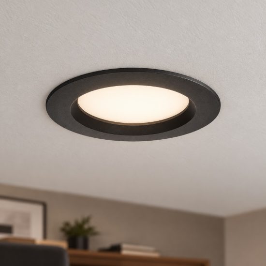 Eglo idun e faretto da incasso per cartongesso led 7w 4000k foro 10-11cm nero