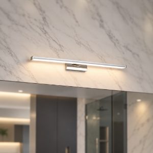 Eglo galenzana e applique per specchio bagno led 11w 4000k 60cm ip44 moderna lineare cromo e argento