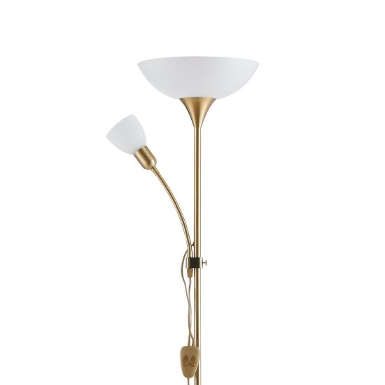 Eglo up 2 piantana 2 luci e27 e14 176,5cm per soggiorno moderna ottone opaco