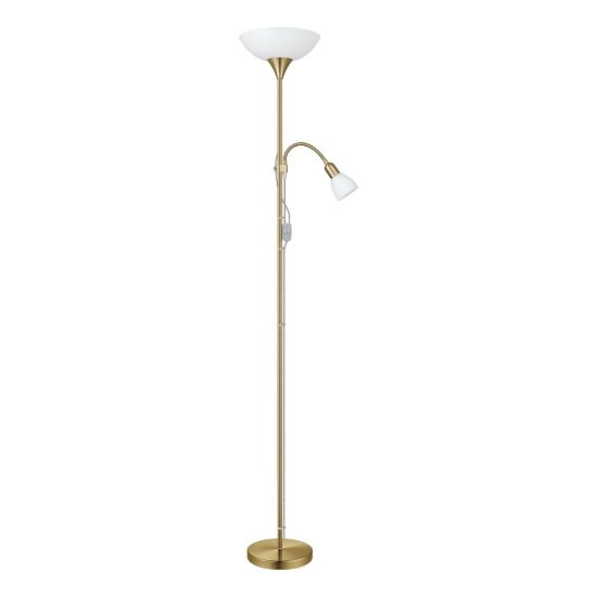 Eglo up 2 piantana 2 luci e27 e14 176,5cm per soggiorno moderna brunito