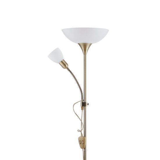 Eglo up 2 piantana 2 luci e27 e14 176,5cm per soggiorno moderna brunito