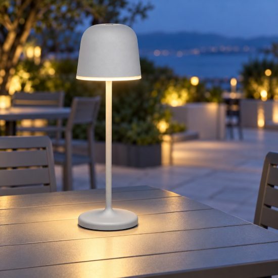 Eglo mannera lampada da tavolo per esterno led 2,2w 3000k 34cm ip54 ricaricabile moderna grigia