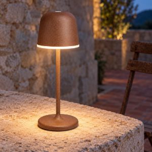 Eglo mannera lampada da tavolo per esterno led 2,2w 3000k 34cm ip54 ricaricabile moderna ruggine