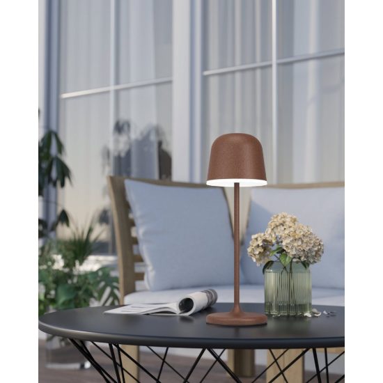 Eglo mannera lampada da tavolo per esterno led 2,2w 3000k 34cm ip54 ricaricabile moderna ruggine