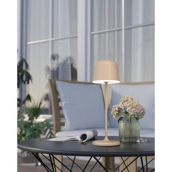 Eglo mannera lampada da tavolo per esterno led 2,2w 3000k 34cm ip54 ricaricabile moderna sabbia