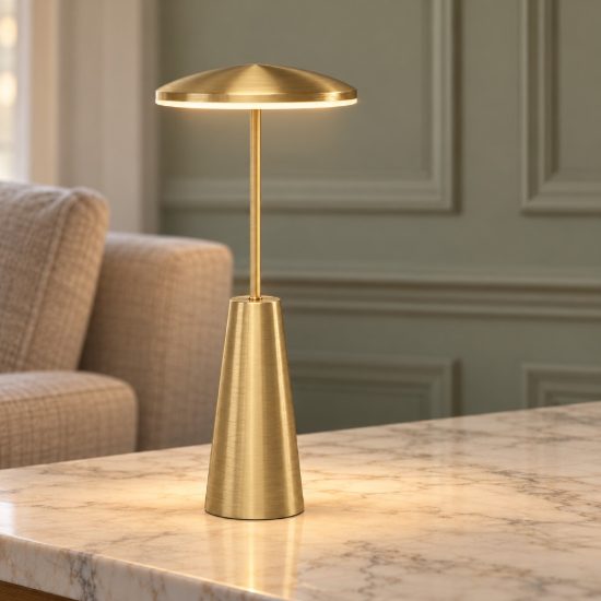 Eglo piccola abat-jour per camera da letto led 2,8w cct 2400k 4000k 28cm ricaricabile moderna ottone
