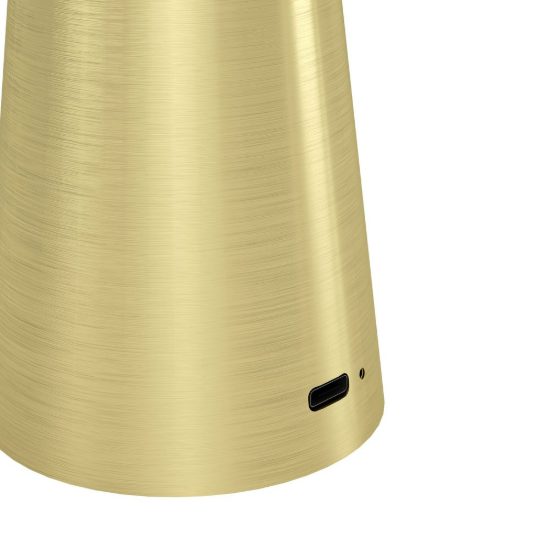 Eglo piccola abat-jour per camera da letto led 2,8w cct 2400k 4000k 28cm ricaricabile moderna ottone