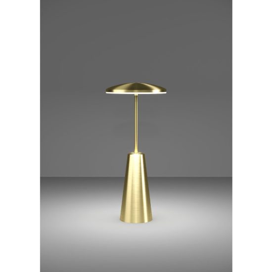 Eglo piccola abat-jour per camera da letto led 2,8w cct 2400k 4000k 28cm ricaricabile moderna ottone