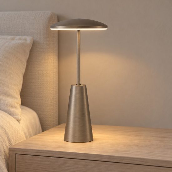 Eglo piccola abat-jour per camera da letto led 2,8w cct 2400k 4000k 28cm ricaricabile moderna bronzo scuro