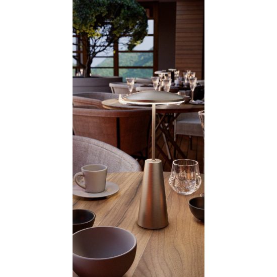 Eglo piccola abat-jour per camera da letto led 2,8w cct 2400k 4000k 28cm ricaricabile moderna bronzo scuro
