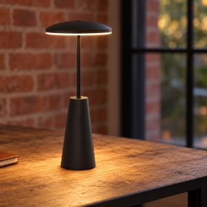 Eglo piccola abat-jour per camera da letto led 2,8w cct 2400k 4000k 28cm ricaricabile moderna nera