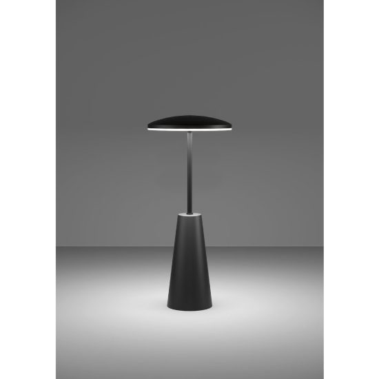 Eglo piccola abat-jour per camera da letto led 2,8w cct 2400k 4000k 28cm ricaricabile moderna nera