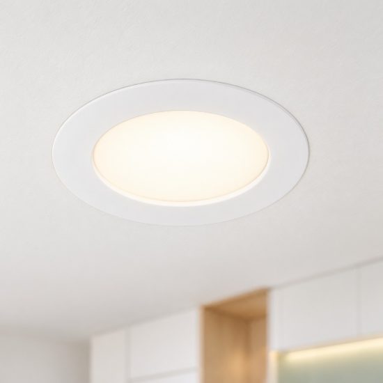 Eglo fueva flex faretto da incasso per cartongesso led 5,5w 3000k foro 6,8-10cm bianco