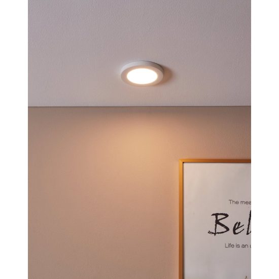 Eglo fueva flex faretto da incasso per cartongesso led 5,5w 3000k foro 6,8-10cm bianco