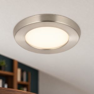 Eglo fueva flex faretto da incasso per cartongesso led 5,5w 3000k foro 6,8-10cm nichel opaco
