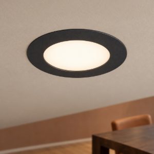 Eglo fueva flex faretto da incasso per cartongesso led 5,5w 4000k foro 6,8-10cm nero