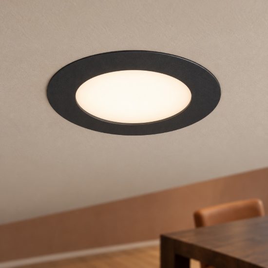 Eglo fueva flex faretto da incasso per cartongesso led 5,5w 4000k foro 6,8-10cm nero