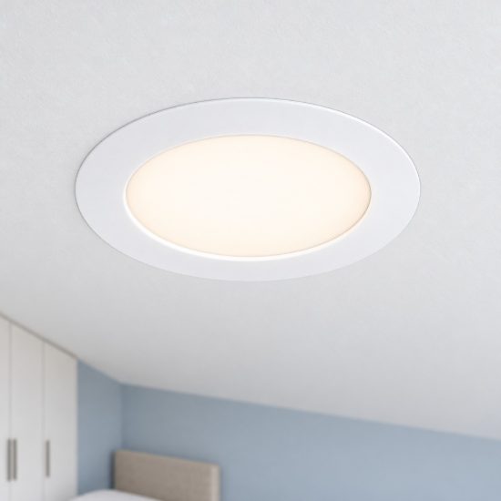 Eglo fueva flex faretto da incasso per cartongesso led 5,5w 4000k foro 6,8-10cm bianco