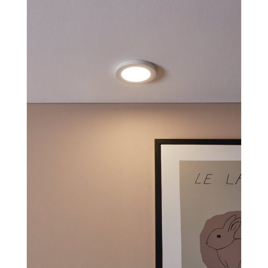 Eglo fueva flex faretto da incasso per cartongesso led 5,5w 4000k foro 6,8-10cm bianco