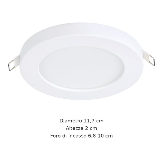 Eglo fueva flex faretto da incasso per cartongesso led 5,5w 4000k foro 6,8-10cm bianco