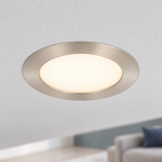 Eglo fueva flex faretto da incasso per cartongesso led 5,5w 4000k foro 6,8-10cm nichel opaco