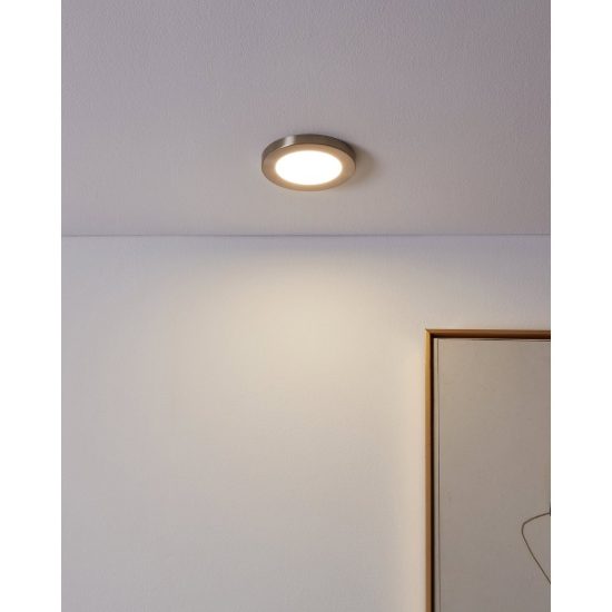 Eglo fueva flex faretto da incasso per cartongesso led 5,5w 4000k foro 6,8-10cm nichel opaco