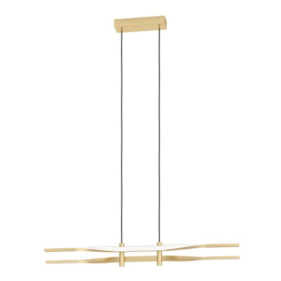 Eglo colmeal lampadario led 21w 3000k 76cm per sala da pranzo moderno ottone