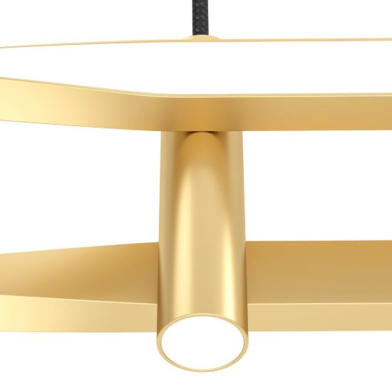 Eglo colmeal lampadario led 21w 3000k 76cm per sala da pranzo moderno ottone