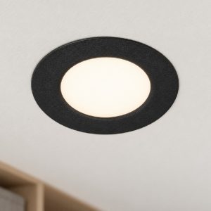 Eglo fueva 6 faretto da incasso per cartongesso led 3,7w cct 2700k 6500k foro 7,5cm nero